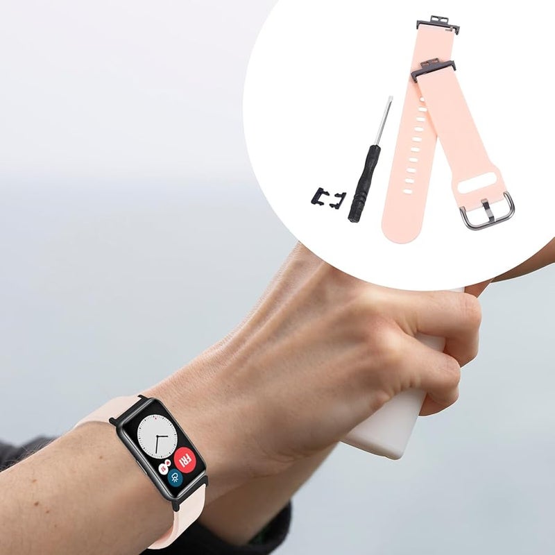 Premium Pink Replacement Strap for Watch Fit Smartwatch Band Comfortable for Men Women - Image 5